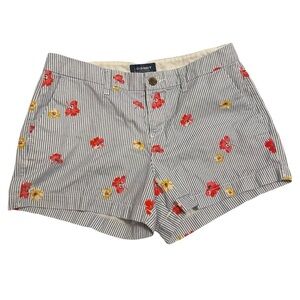 OLD NAVY Womens Shorts Blue Striped Floral Chino Size 6 With Pockets Y2K Bottoms